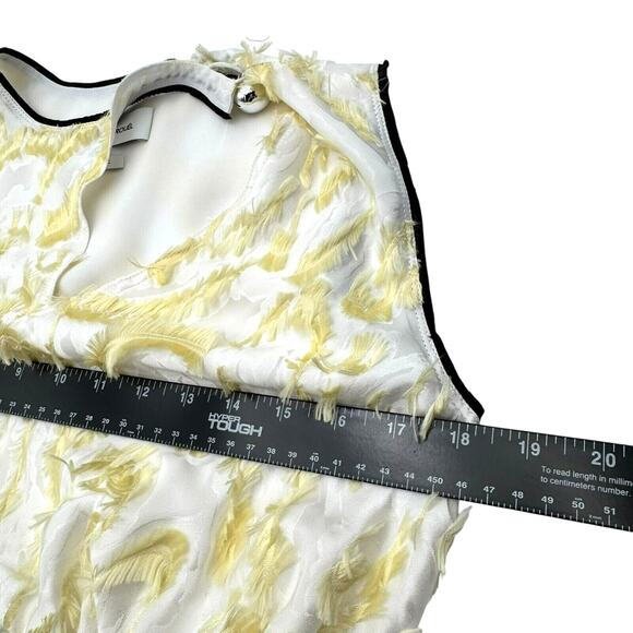 YIGAL‎ AZROUEL Women's Size 2 Silk Runway Midi Dress White Yellow Black Bow NYC - Picture 11 of 13